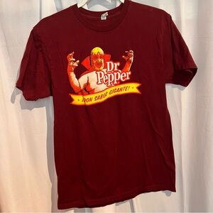 90's Vintage Dr. Pepper Spanish Luchador Graphic T Shirt Size Medium Red Alstyle